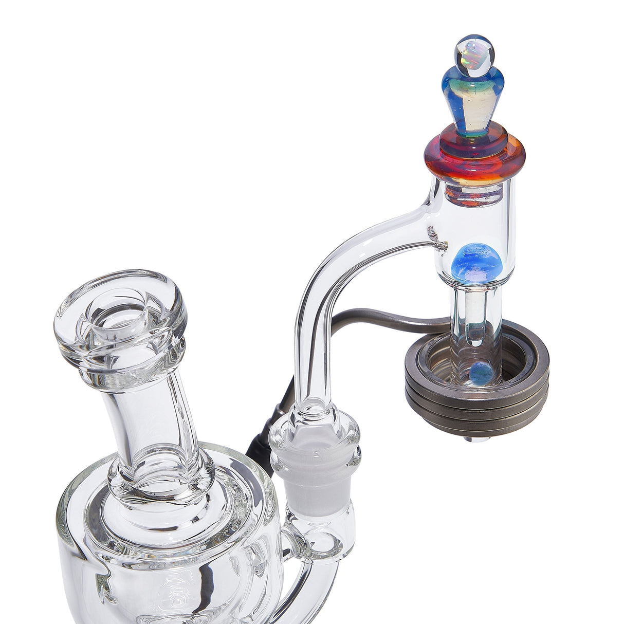 High Five Terp E-Slurper Cap Set for Dab Rigs, angled side view on seamless white background