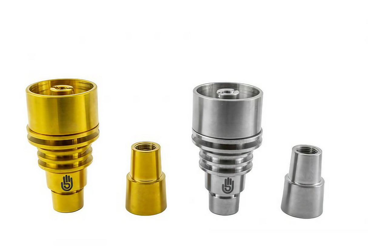 High Five Universal Hybrid Nail with 25mm/30mm Quartz Deep Dish in Titanium and Gold