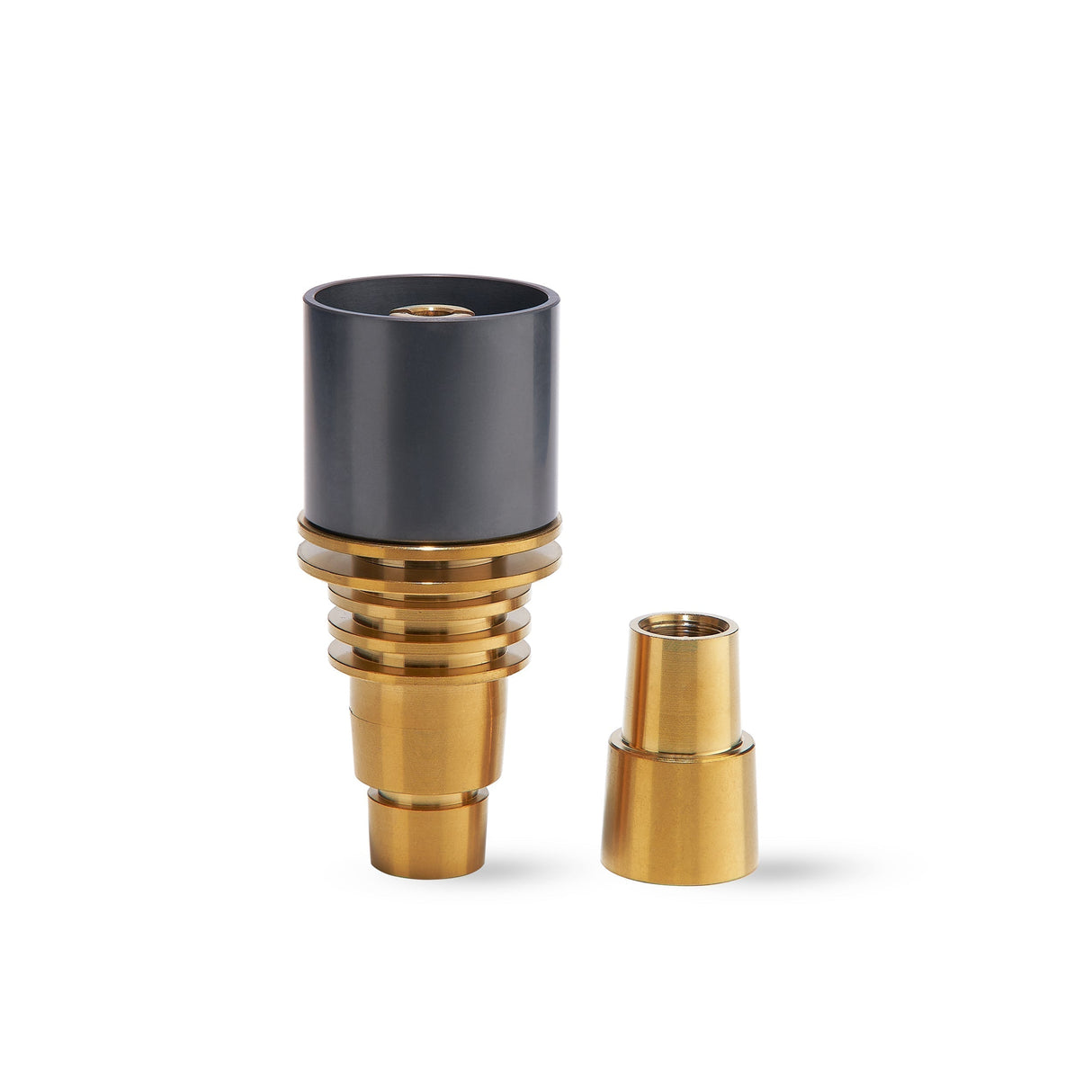High Five Universal SIC Hybrid Nail for Dab Rigs, 25mm & 30mm Gold variants, front view on white background