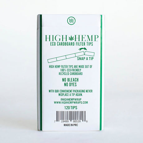 High Hemp Eco Cardboard Filter Tips 12-Pack Display, Front View on White Background