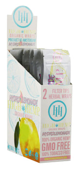 High Hemp Hydro Lemonade CBD Blunt Wraps, 25 Pack, Organic Hemp, Front View