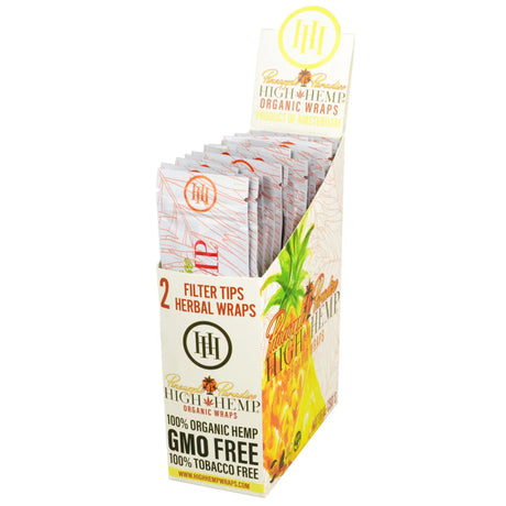 High Hemp Organic CBD Blunt Wraps Pineapple Flavor 25 Pack Display Box