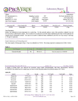 Document image of a laboratory report from ProVerde Laboratories, not a product photo.