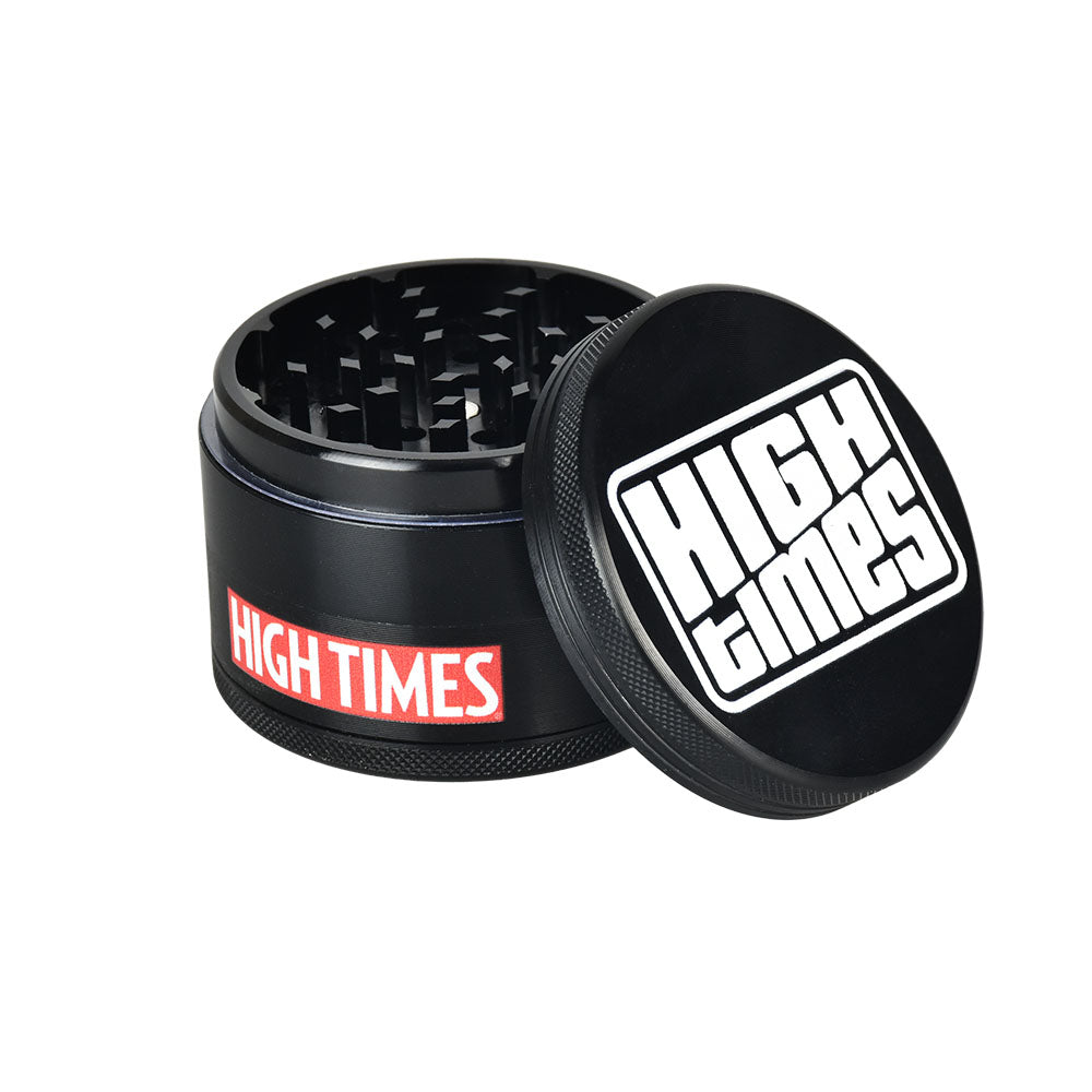 High Times 4pc Metal Grinder, 2.5" Assorted Colors, Open View Showing Teeth