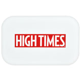 High Times White Metal Rolling Tray with Lid - 11"x7" Top View