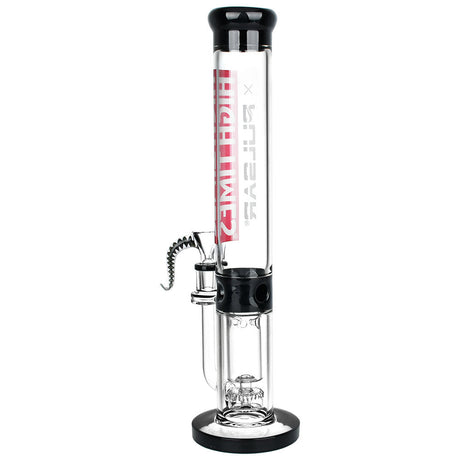 Pulsar High Times Logo Straight Tube Recycler Water Pipe, 14.75" Clear Borosilicate with Disc Percolator