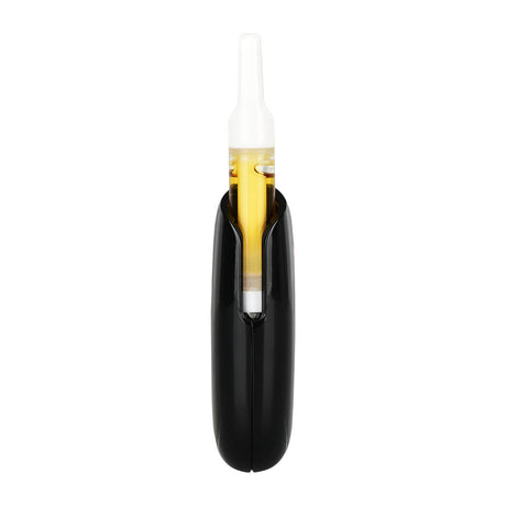 Pulsar Obi Auto-Draw Vape Battery in black, 650mAh, front view with cartridge