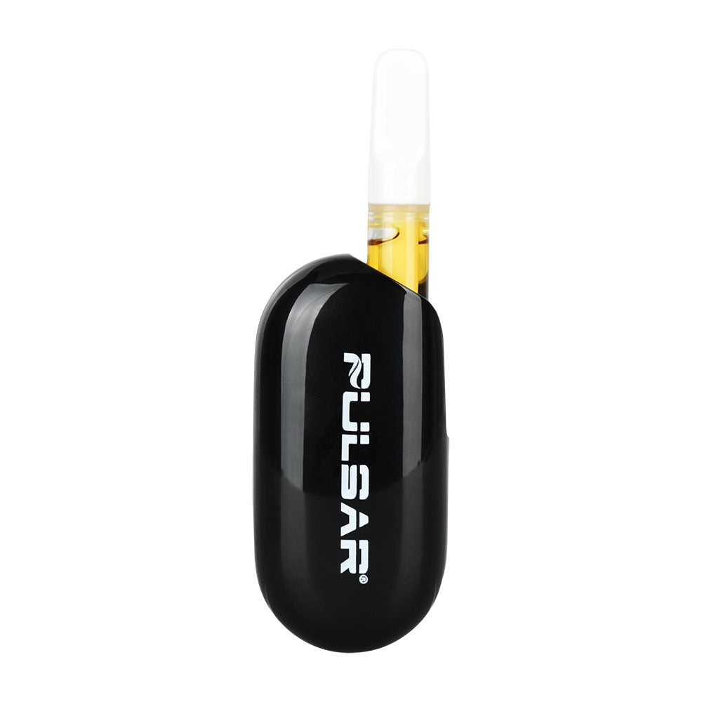 Pulsar Obi Auto-Draw Vape Battery, 650mAh, Black with Visible Cartridge, Front View