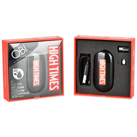 Pulsar Obi Auto-Draw Battery by High Times, 650mAh, open box view with USB charger