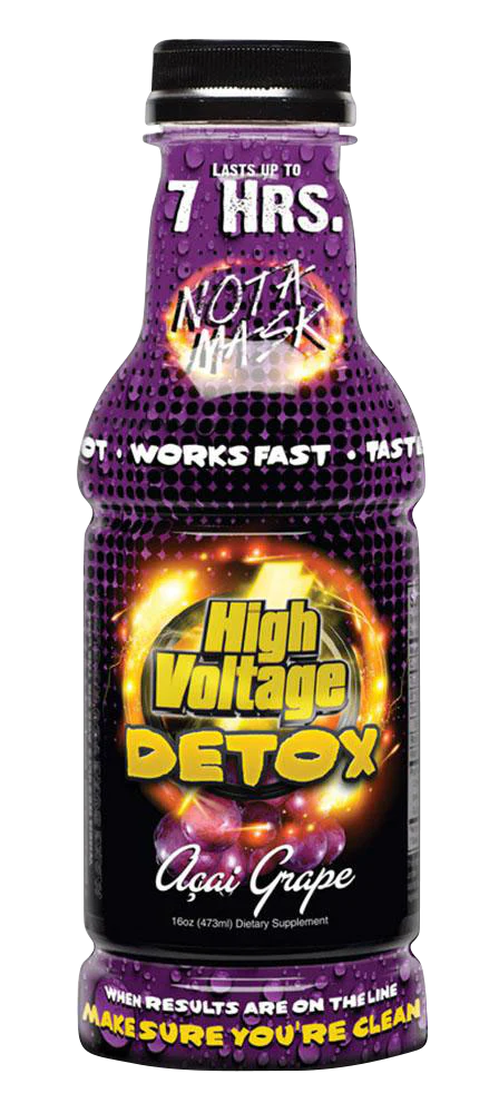 High Voltage 16oz Acai Grape Detox Drink Front View for Cleanse & Detox