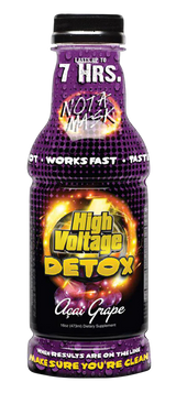 High Voltage 16oz Detox Drink in Acai Grape flavor, front view on white background