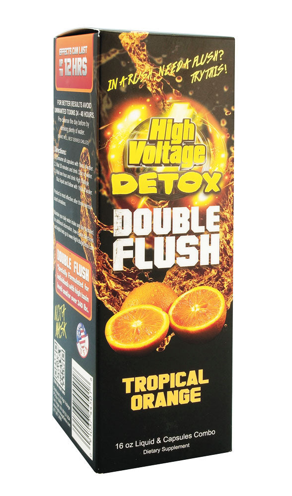 High Voltage Detox Double Flush 16oz Tropical Orange - Front View of 24pc Case