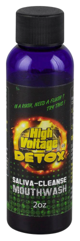 High Voltage Detox Saliva Cleanse Mouthwash 2oz bottle, front view on a white background