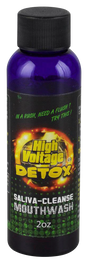 High Voltage Detox Saliva Cleanse Mouthwash 2oz bottle, front view on a white background