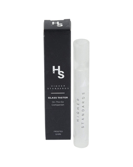 Higher Standards Glass Taster Chillum for Dry Herbs, Clear Borosilicate with Packaging