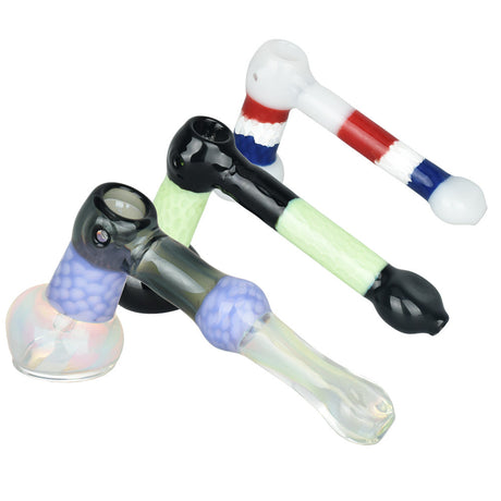Assorted Hip Honeycomb Hammer Bubbler Pipes made of Borosilicate Glass with bubble design