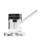 Hitoki Saber Laser Combustion Vaporizer Combo Pack with clear glass water pipe attachment, front view