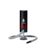 Hitoki Trident Laser Water Pipe 2.0 in Black with Red Laser, Front View with Hose Attachment