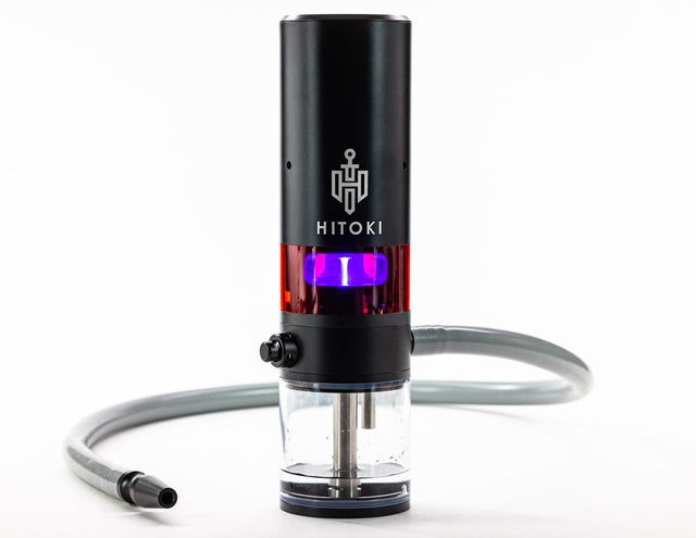 Hitoki Trident Laser Water Pipe 2.0 in Black with Illuminated Chamber - Front View