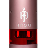 Close-up of Hitoki Trident Laser Water Pipe 2.0 in Rose Gold, showcasing the laser chamber
