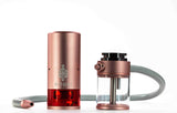 Hitoki Trident Laser Water Pipe 2.0 in Rose Gold with Hose Attachment - Side View