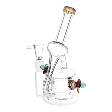 Hive Mind Recycler Water Pipe 7.25" with 14mm Female Joint, Borosilicate Glass, Front View