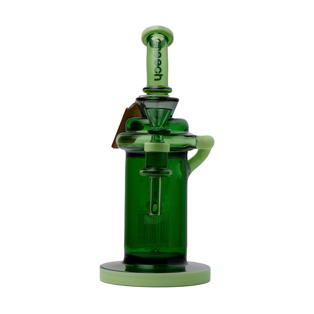 Cheech Glass 10.5" The Regenerator Water Pipe in Green - Front View with 14mm Female Joint