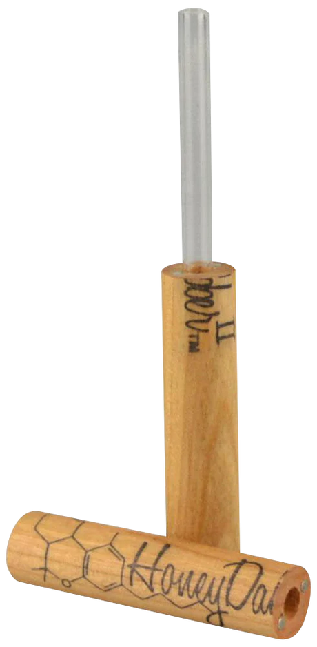 Honey Dabber II Cherry Wood & Quartz Vapor Straw, 5" Dab Straw for Concentrates, USA Made