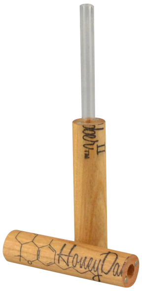 Honey Dabber II Cherry Wood & Quartz Vapor Straw, 5" Dab Straw for Concentrates, USA Made