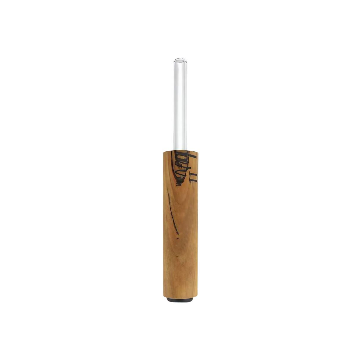 Honey Dabber II Vapor Straw Collector, 5" Titanium & Wood, USA-Made, Front View