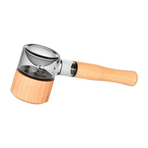 Honey Labs AfterSwarm Spoon Pipe with Borosilicate Glass Bowl and Wood Handle - Side View