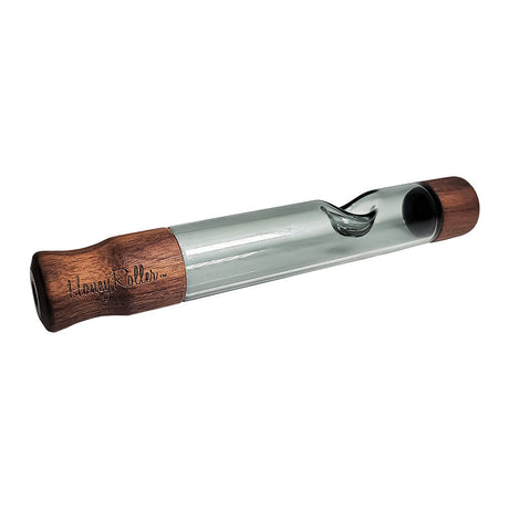 Honey Labs Honey Roller Steamroller - Clear Glass & Wood - 5.75" Side View