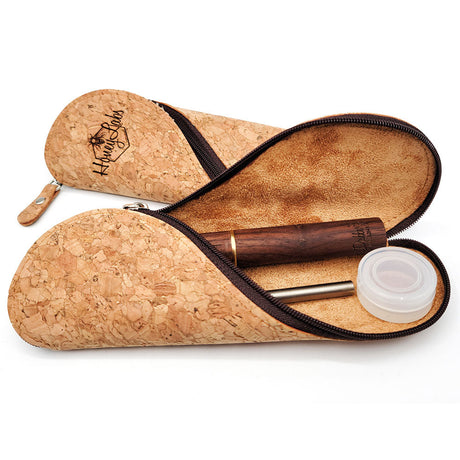 Honey Labs HoneyDabber II Kit with Quartz & Titanium Straws, Wood Body, Open Case View