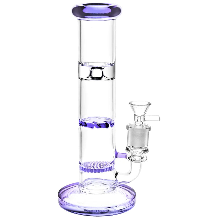 9" Honeycomb & Turbine Perc Water Pipe with Heavy Wall, Front View on White Background