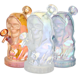 Hooded Skull Glass Water Pipe | 7.25" | 14mm F | Colors Vary