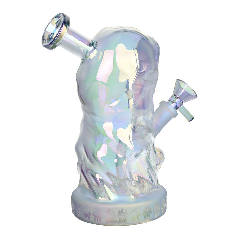 Hooded Skull Glass Water Pipe | 7.25" | 14mm F | Colors Vary