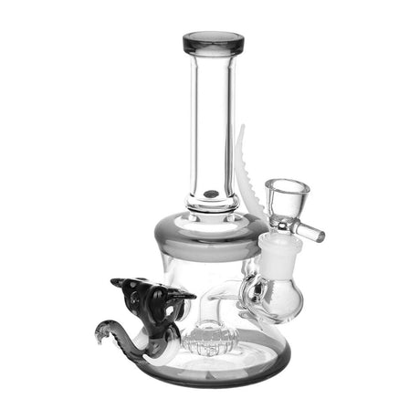 Unique Horned Elephant Water Pipe, 6.5" tall, 14mm Female Joint, Borosilicate Glass, Front View