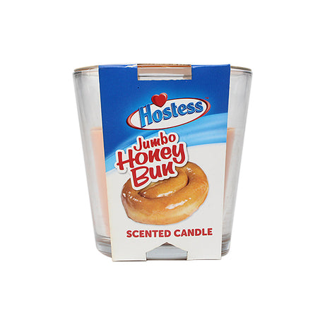 Smoke Out Candles Hostess Jumbo Honey Bun Scented Candle, Orange Soy Wax, Front View
