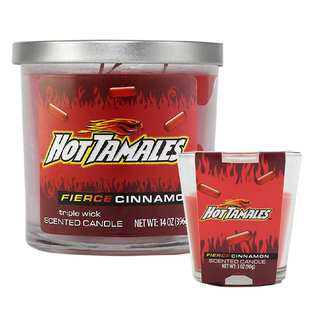 Smoke Out Candles Hot Tamales Fierce Cinnamon Scented Candle, 3.5" Diameter, Front View