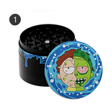 2'' Morty Herb Grinder from PILOTDIARY, 4-step usage guide with cartoon design