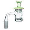 DANK BANGER Hybrid Banger Combo Set in Lime Green, 45 Degree Joint, Heavy Wall Side View