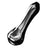 Black Hypnotizing Spoon Pipe made of Borosilicate Glass with Swirling Design - Top View