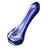 Hypnotizing Spoon Pipe in Blue with Swirling Design, Borosilicate Glass, Angled Side View