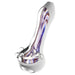 Hypnotizing Spoon Pipe, Borosilicate Glass, Swirl Design, Side View on White Background