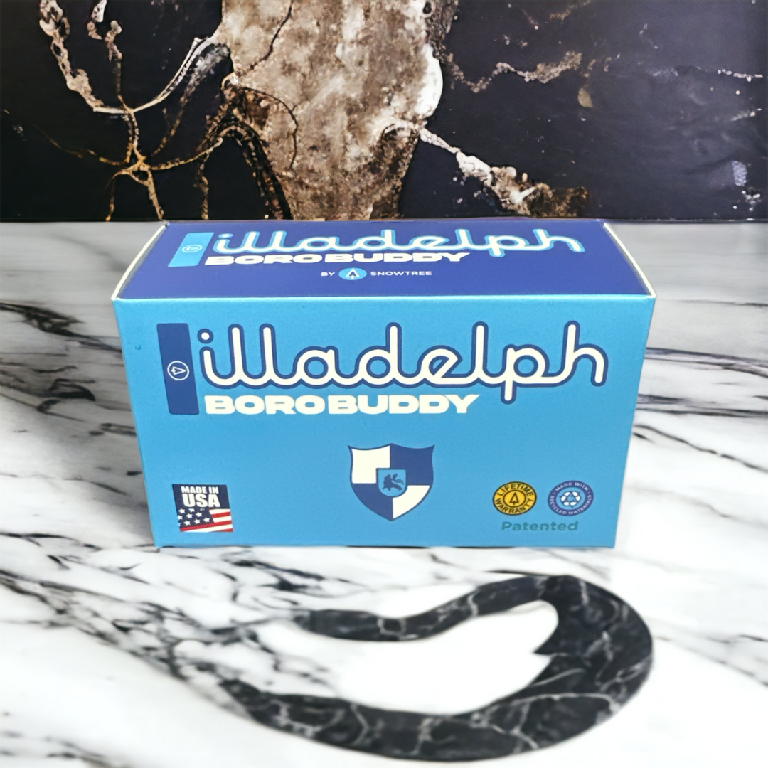 illadelph x BoroBuddy Magnetic Cleaner box by Snowtree on marble background