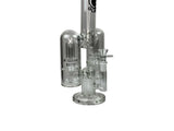 Daze Glass 14" Rocket Ship Water Pipe with Dual Showerhead Percs, Front View