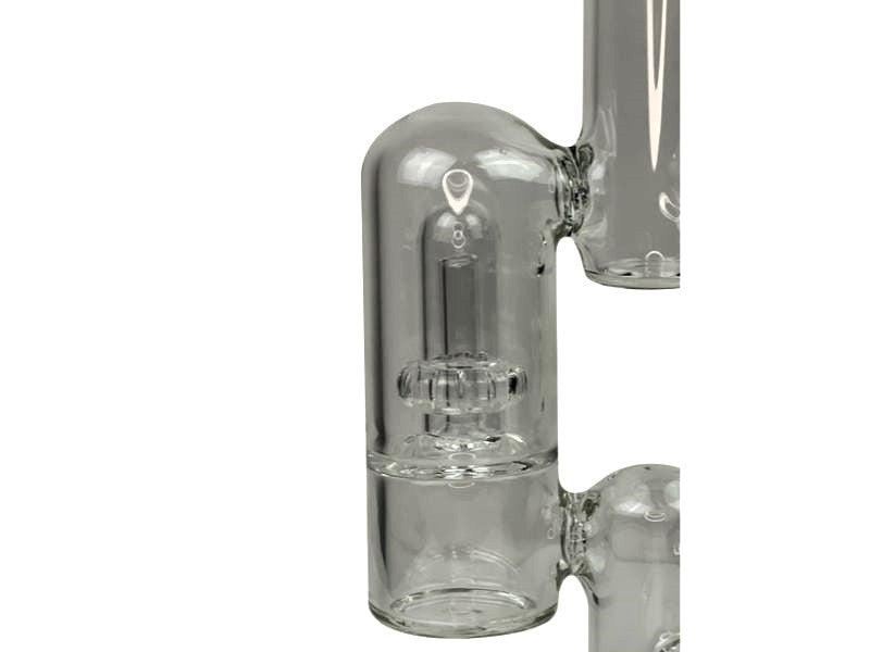 Daze Glass 14" Rocket Ship Water Pipe with Dual Showerhead Percs, Close-up Side View