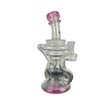 Beta Glass Labs Klein Dab Rig in Pink Lollipop with 10mm Female Joint, Compact Recycler Design