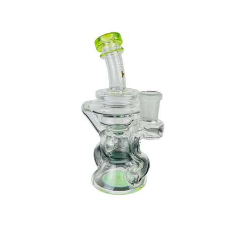 Beta Glass Labs Klein 2.0 Dab Rig in Slyme, 14mm female joint, 90-degree angle, clear borosilicate glass