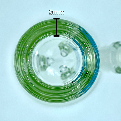Top view of SnowTree 9MM Beaker Bong showing thick borosilicate glass and 14mm joint size